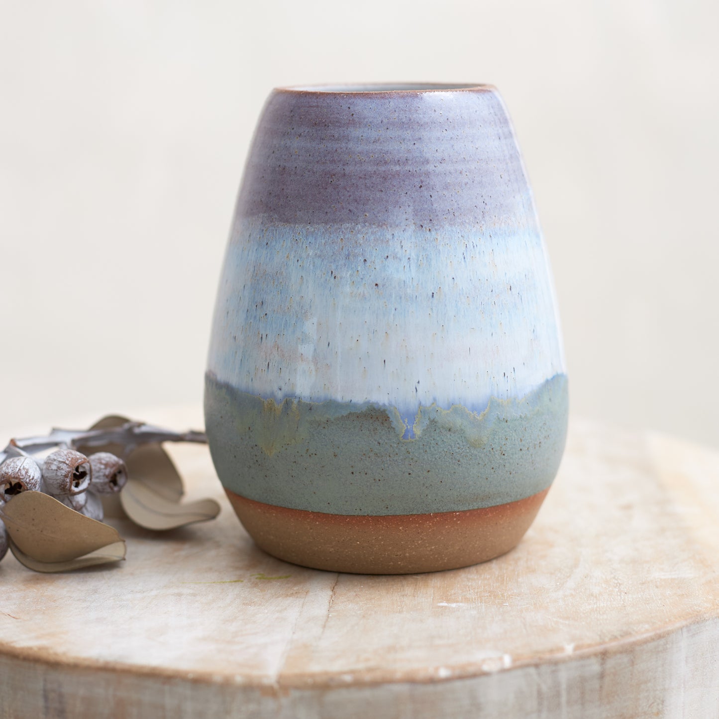 Coastal Handmade Ceramic Belly Vase