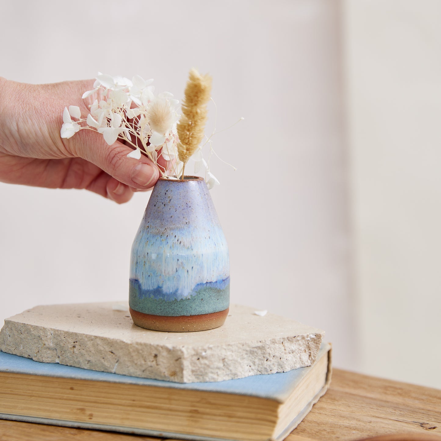 Coastal Handmade Ceramic Tapered Mini Vase