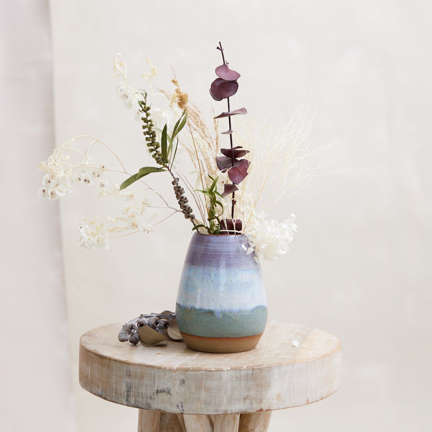 Coastal Handmade Ceramic Belly Vase - Second