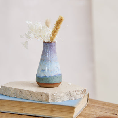 Coastal Handmade Ceramic Collared Mini Vase