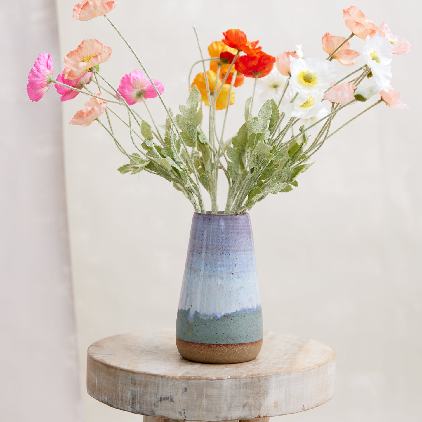 Coastal Handmade Ceramic Teardrop Vase - Large