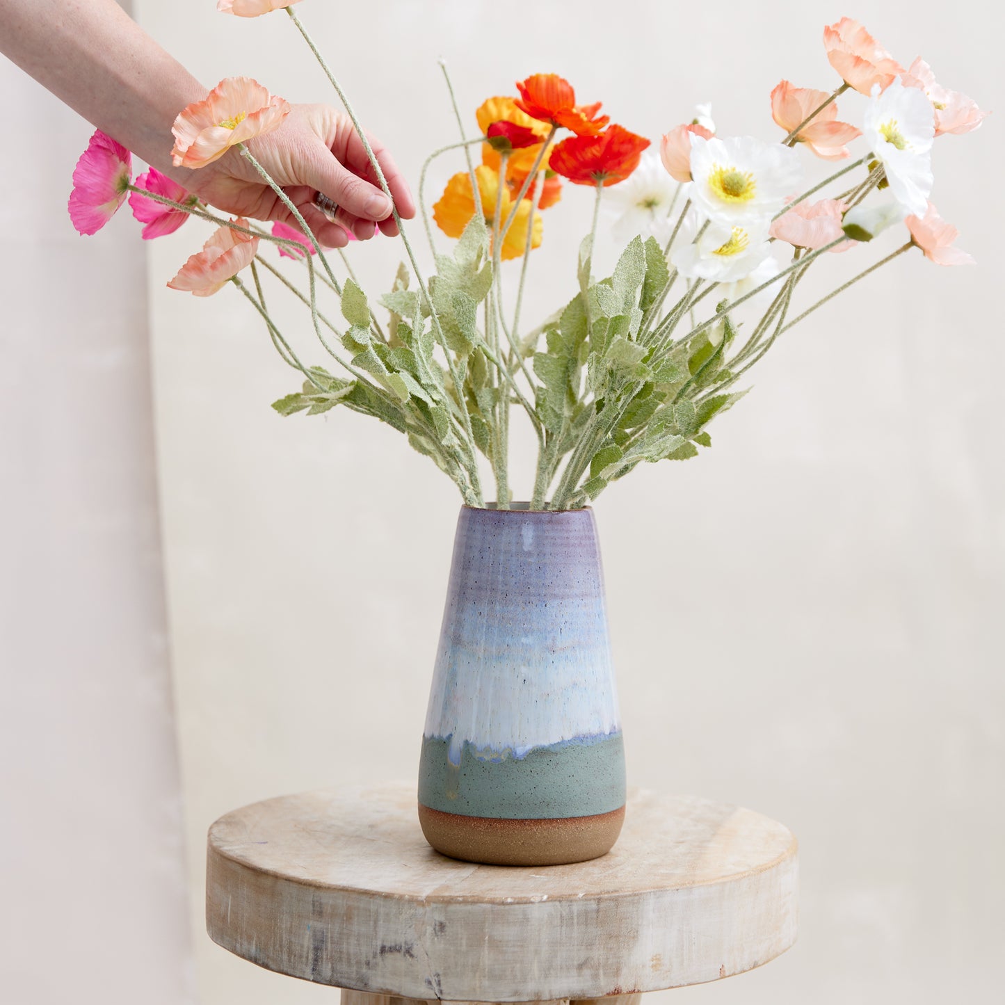 Coastal Handmade Ceramic Teardrop Vase - Large