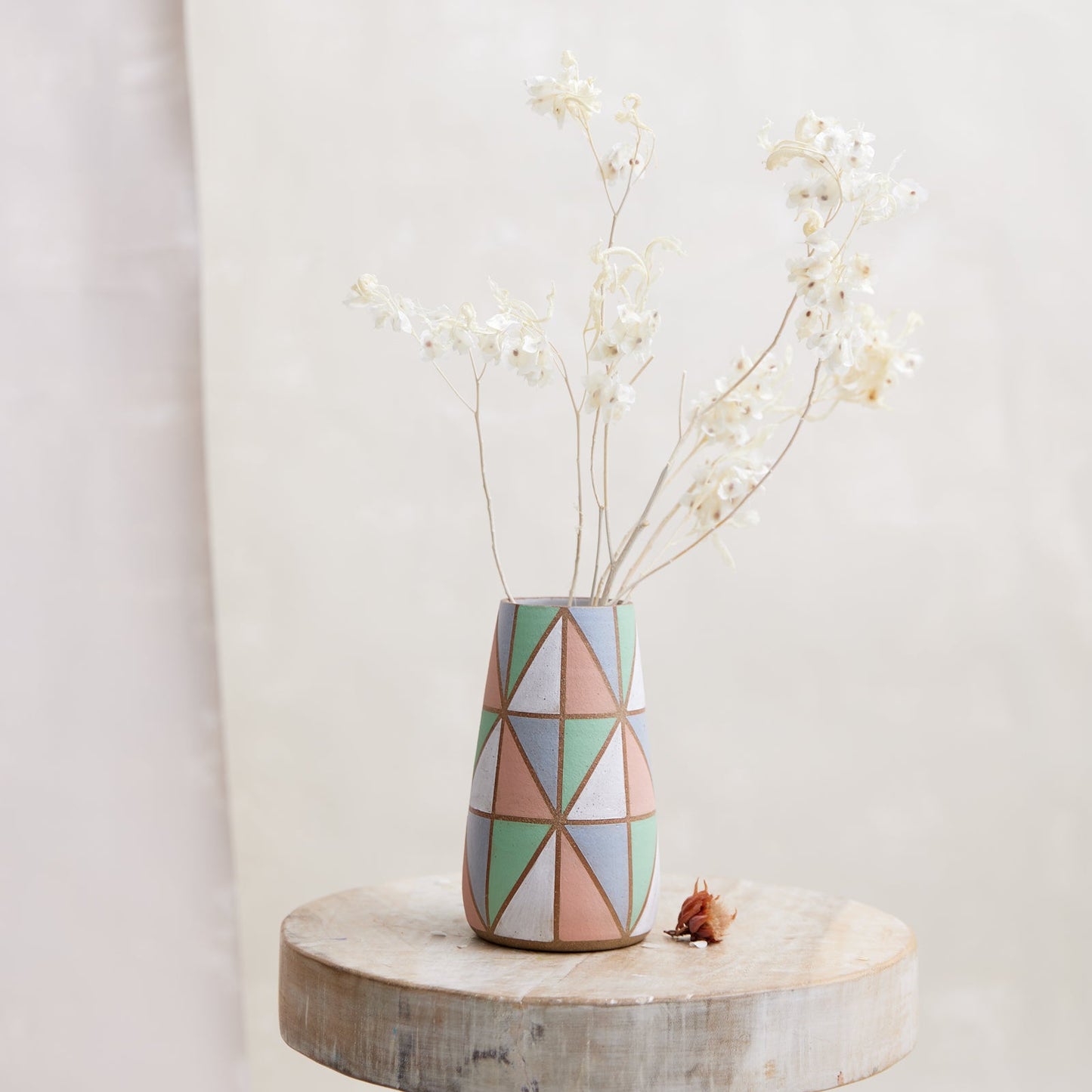 Geometric Handmade Ceramic Teardrop Vase - Second