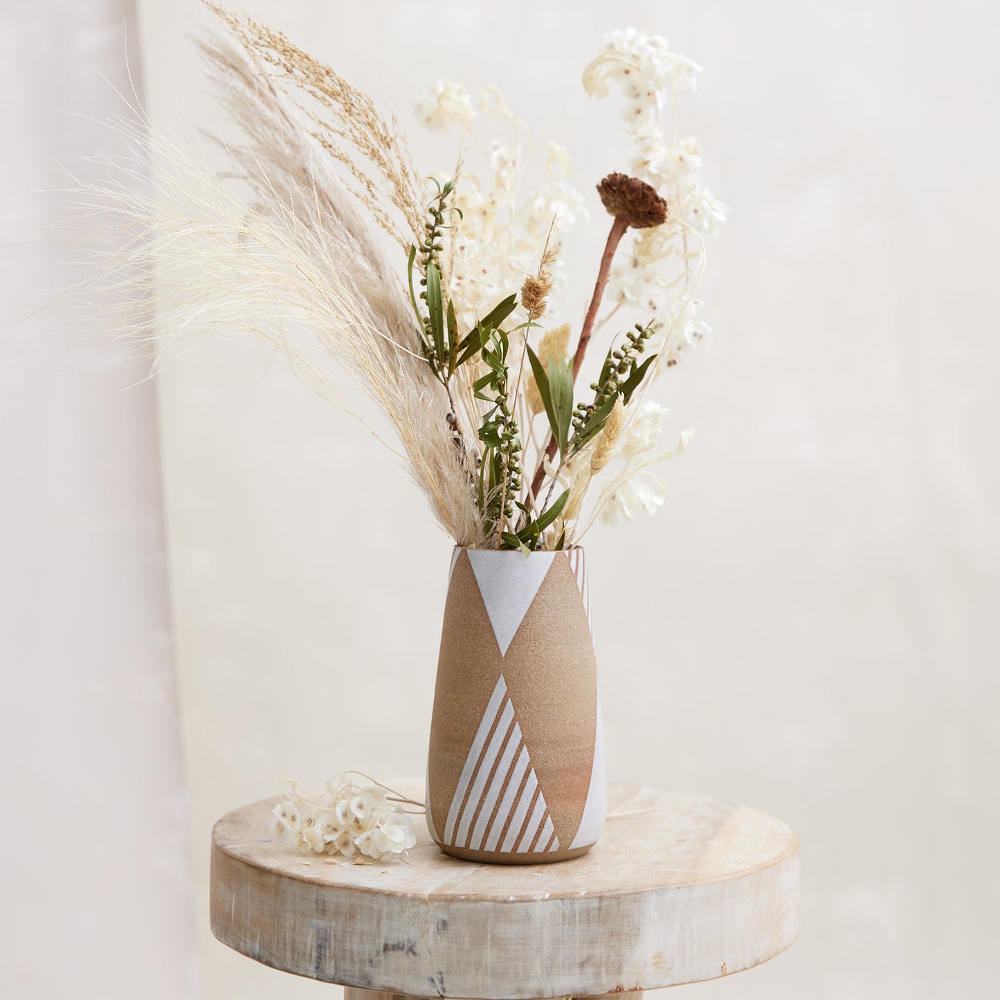 Geometric Handmade Ceramic Teardrop Vase