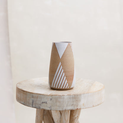 Geometric Handmade Ceramic Teardrop Vase