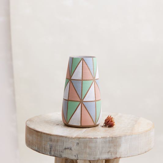 Geometric Handmade Ceramic Teardrop Vase - Second