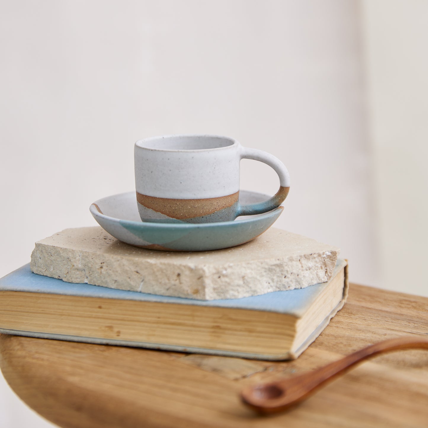 Tidal Handmade Ceramic Espresso Mug - Green and Grey