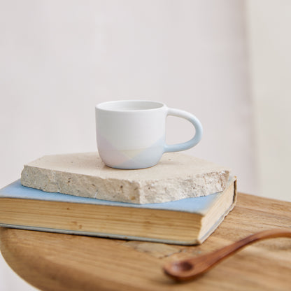 Tidal Handmade Ceramic Espresso Mug - Mauve and Grey