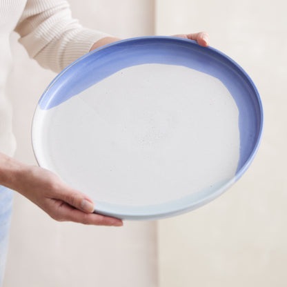 Tidal Handmade Ceramic Platter - Large - Violet and Grey